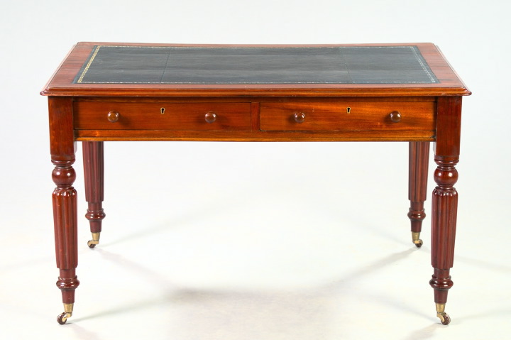 Appraisal: William IV-Style Mahogany Writing Table early th century the rounded