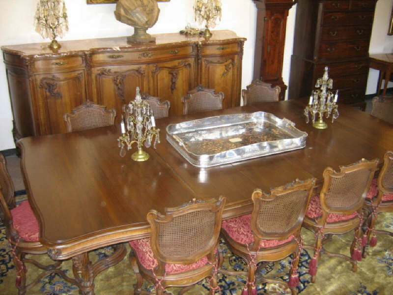 Appraisal: EXQUISITE FRENCH LOUIS XV STYLE DINING ROOM SET Consisting of