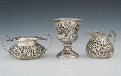 Appraisal: A Sterling Silver Sugar Bowl and Creamer and Sterling Silver