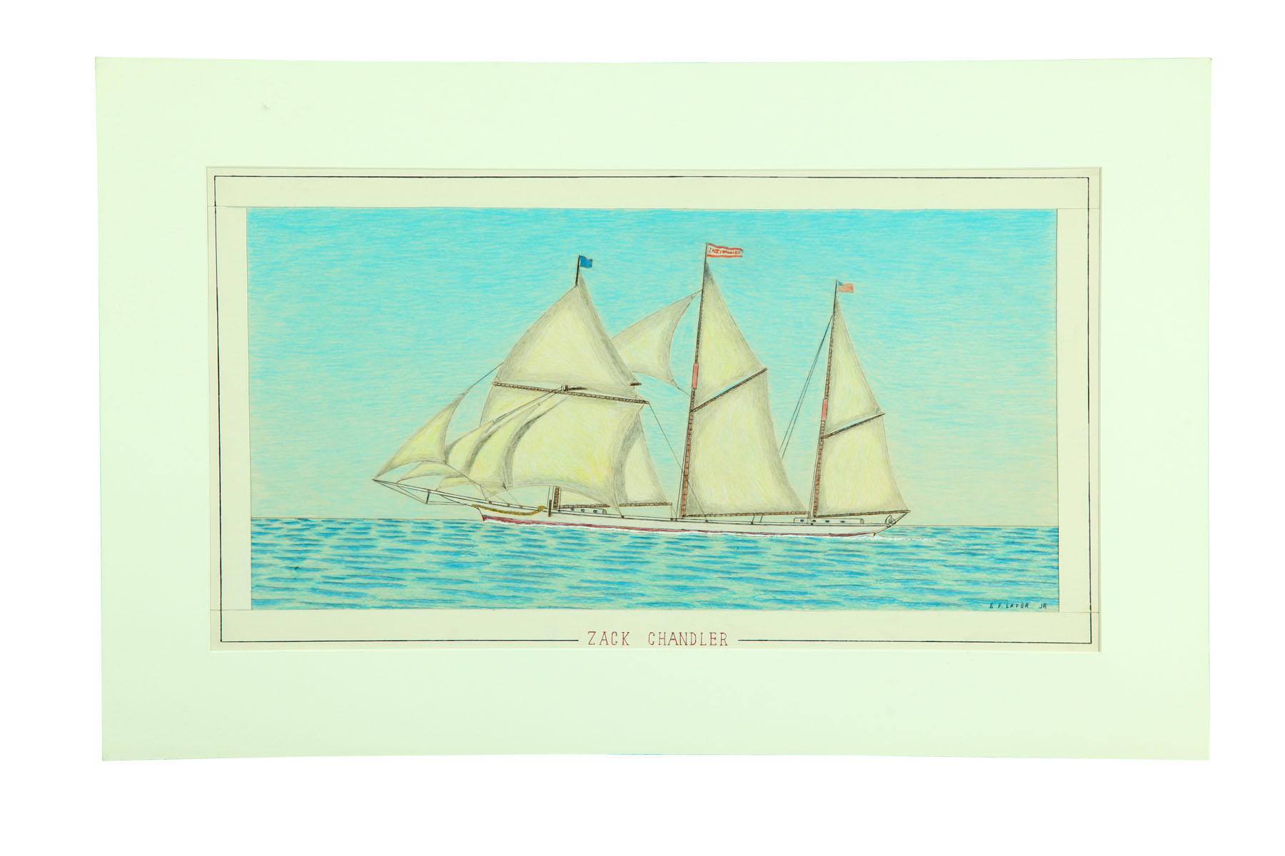 Appraisal: PORTRAIT OF THE SCHOONER ZACK CHANDLER BY E F LAFER