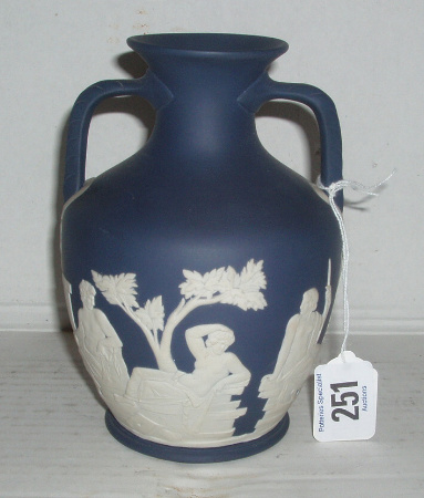 Appraisal: Dark Blue White Portland Vase Height cm