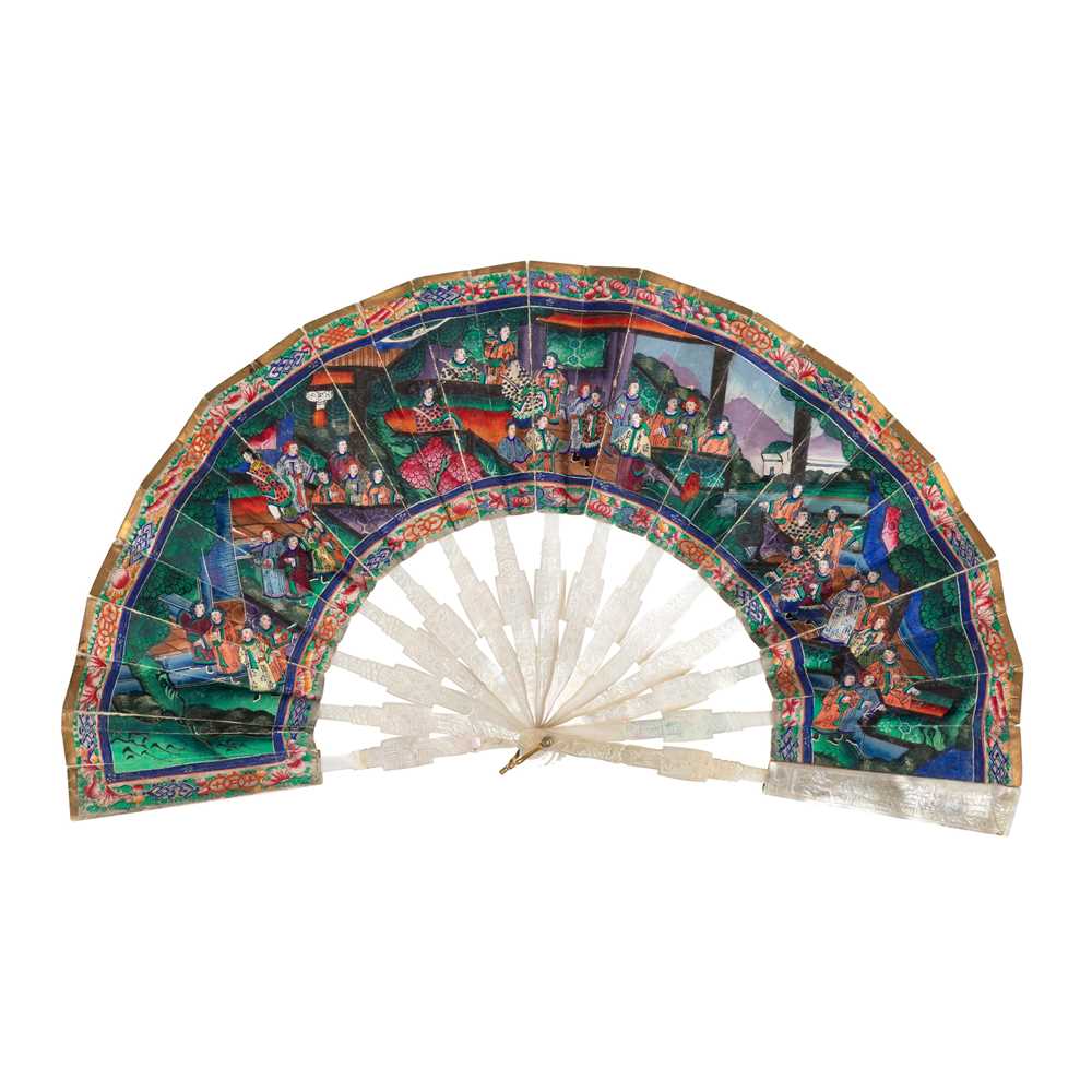 Appraisal: MOTHER OF PEARL 'TELESCOPIC' FAN QING DYNASTY TH CENTURY the