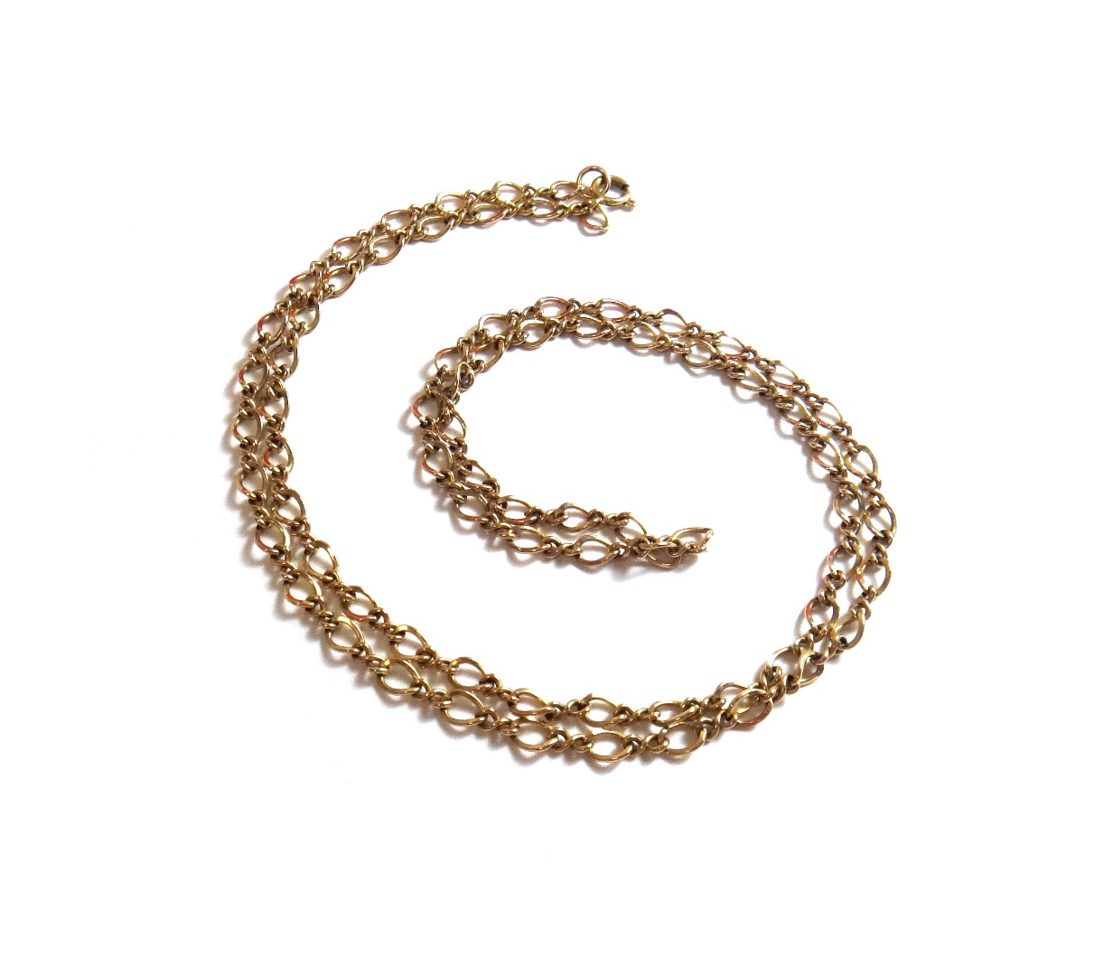 Appraisal: A gold neckchain in a shaped oval and twisted knot