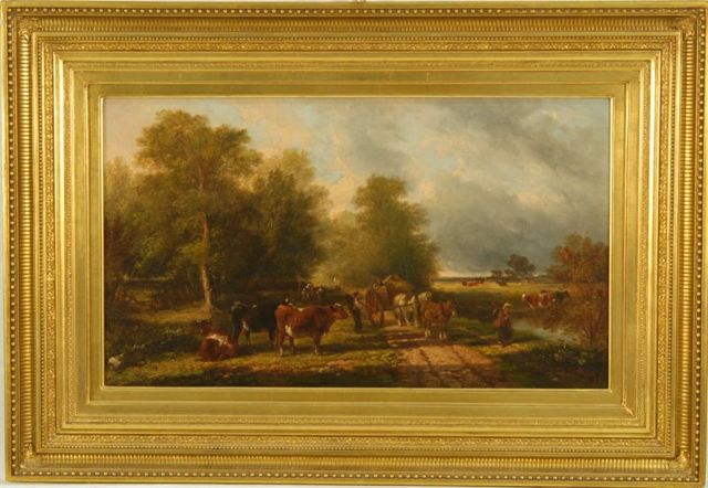 Appraisal: EDMUND AYLBURTON WILLISAmerican - Roadside landscape with cattle in a