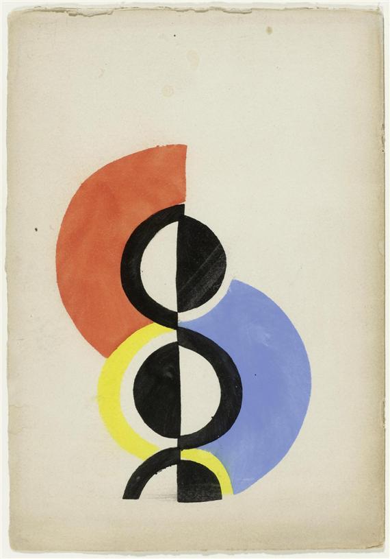 Appraisal: DELAUNAY-TERK SONIA UND ROBERT DELAUNAY Abstract composition Watercolour and gouache