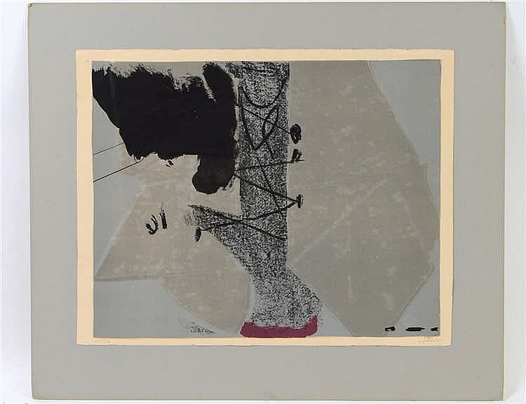 Appraisal: ANTONIO TAPIES SPANISH - Untitled Signed in pencil l r