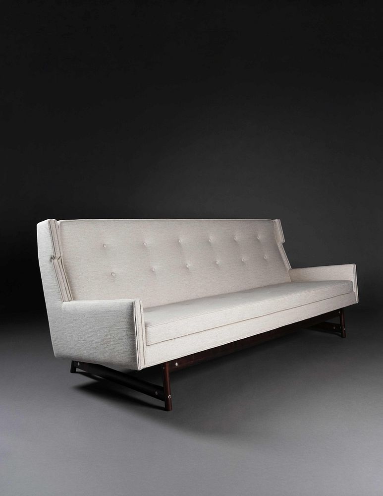 Appraisal: George Kasparian American th Century Wing Back Sofa Kasparian Bros