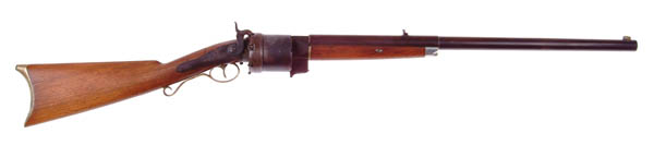 Appraisal: UNMARKED MILLER STYLE PERCUSSION REVOLVING RIFLE Cal about Billinghurst type