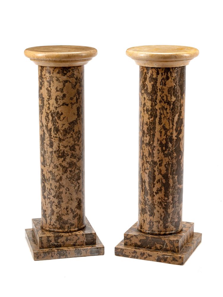 Appraisal: A Pair of Italian Marble Pedestals A Pair of Italian