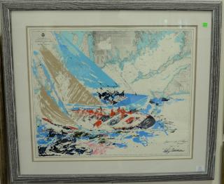 Appraisal: LeRoy Neiman - serigraph Americas Cup th Challenge Newport Sept