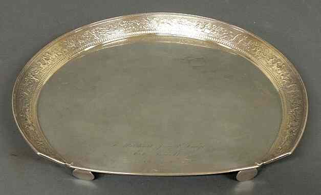 Appraisal: Gorham sterling silver highchair tray inscribed Marshall Jewell Dodge from