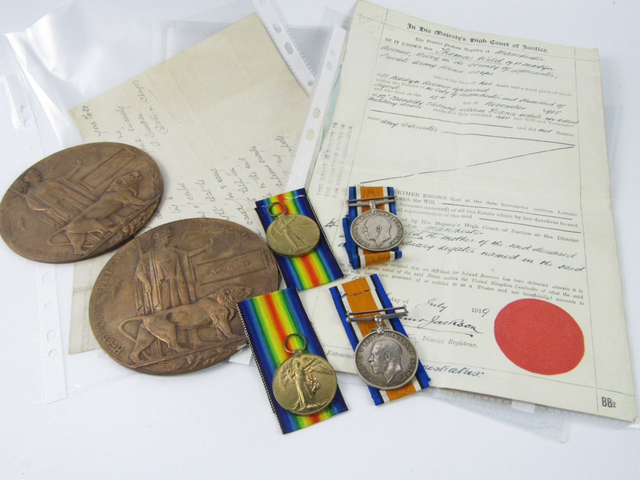 Appraisal: Great War medal pairs and widow's pennies to brothers John