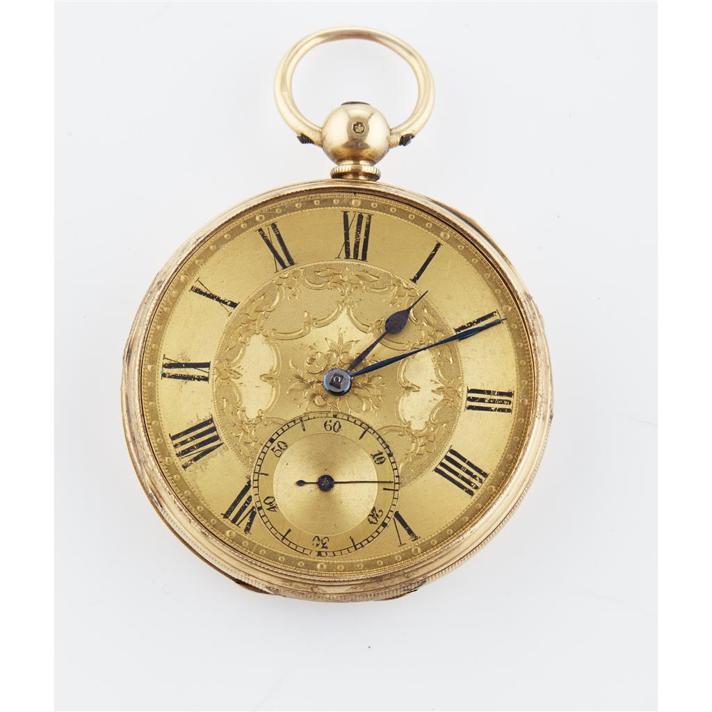 Appraisal: A gentleman's ct gold cased pocket watch open faced key