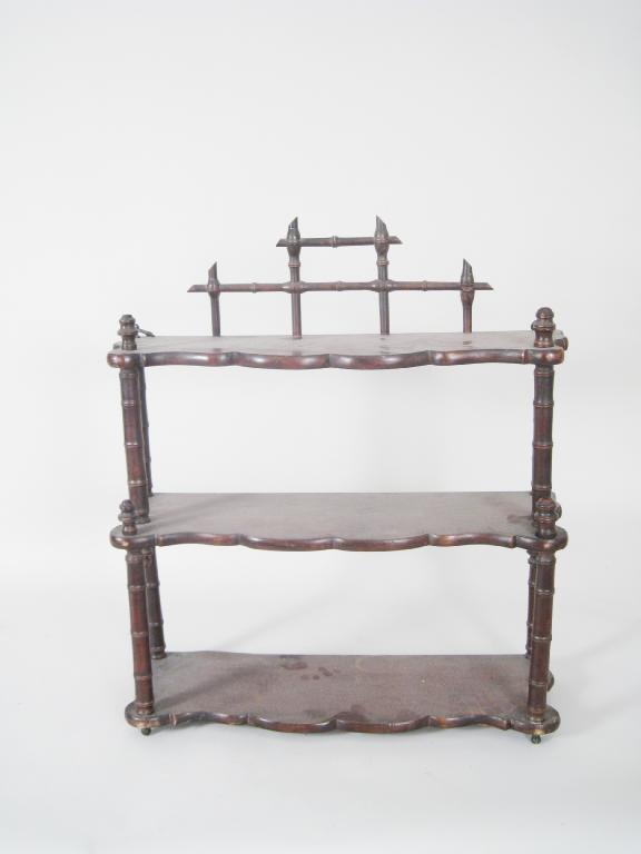 Appraisal: A Set of th Century mahogany three tier Wall Shelves