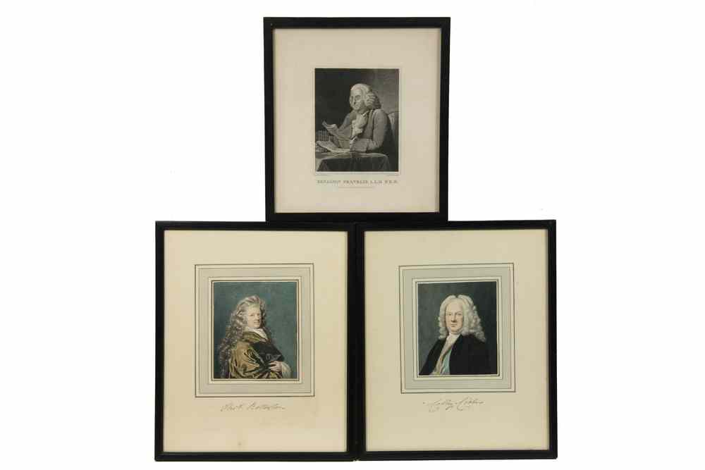 Appraisal: SMALL PORTRAITS W C ENGRAVING - W C Portraits Thomas