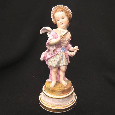 Appraisal: Meissen Porcelain Figurine of a Cherub with fan tall base