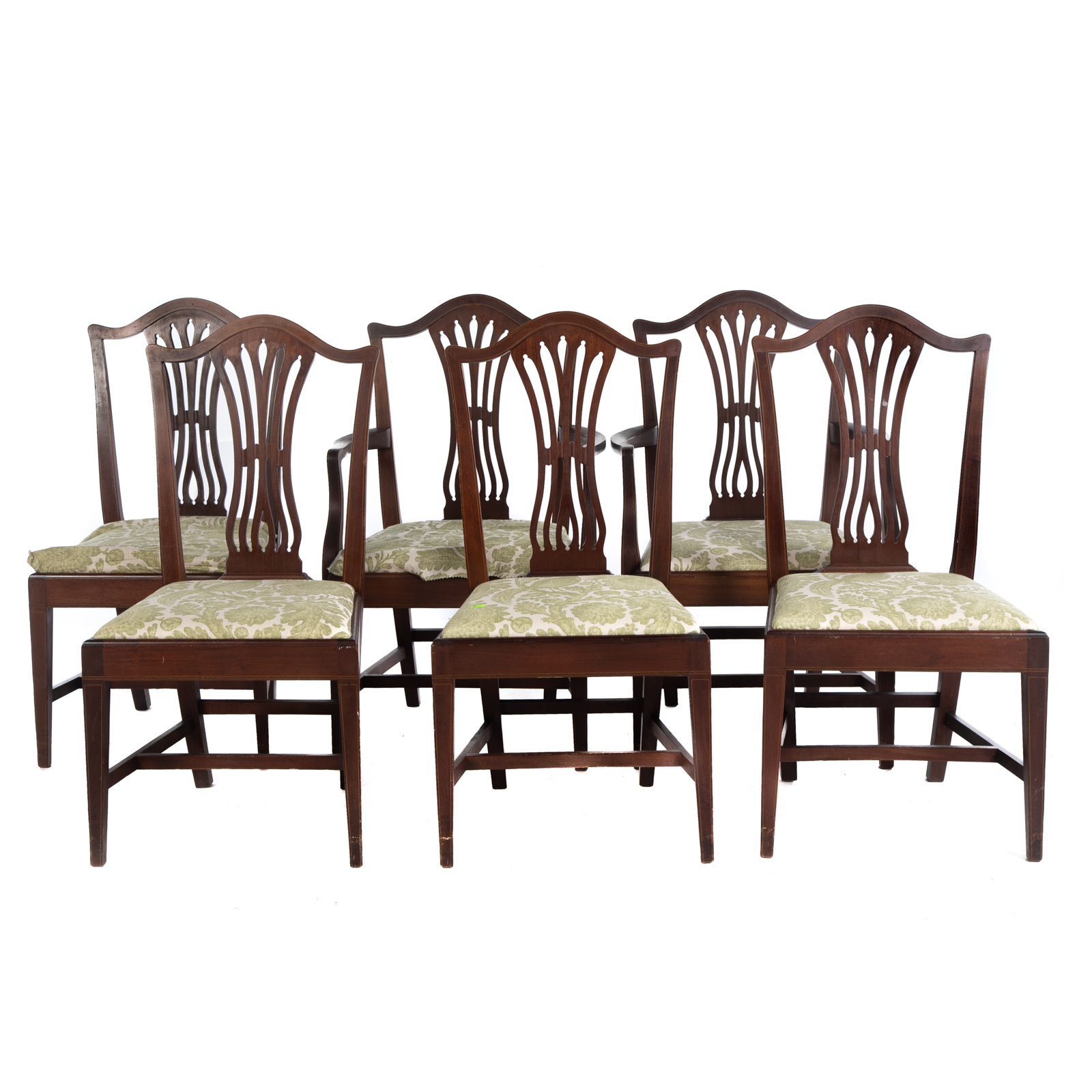 Appraisal: SET OF SIX POTTHAST FEDERAL STYLE MAHOGANY CHAIRS th century