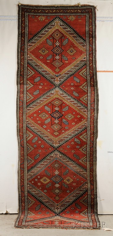 Appraisal: Northwest Persian Long Rug early th century cut ft x