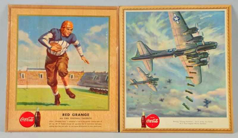 Appraisal: Lot of s Coca-Cola Cardboard Signs Description Includes Red Grange