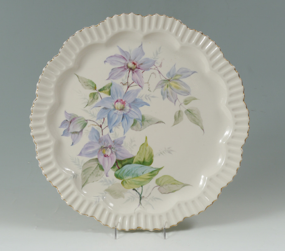 Appraisal: HAND PAINTED IRISH BELLEEK PORCELAIN HEXAGON TEA TRAY This exact