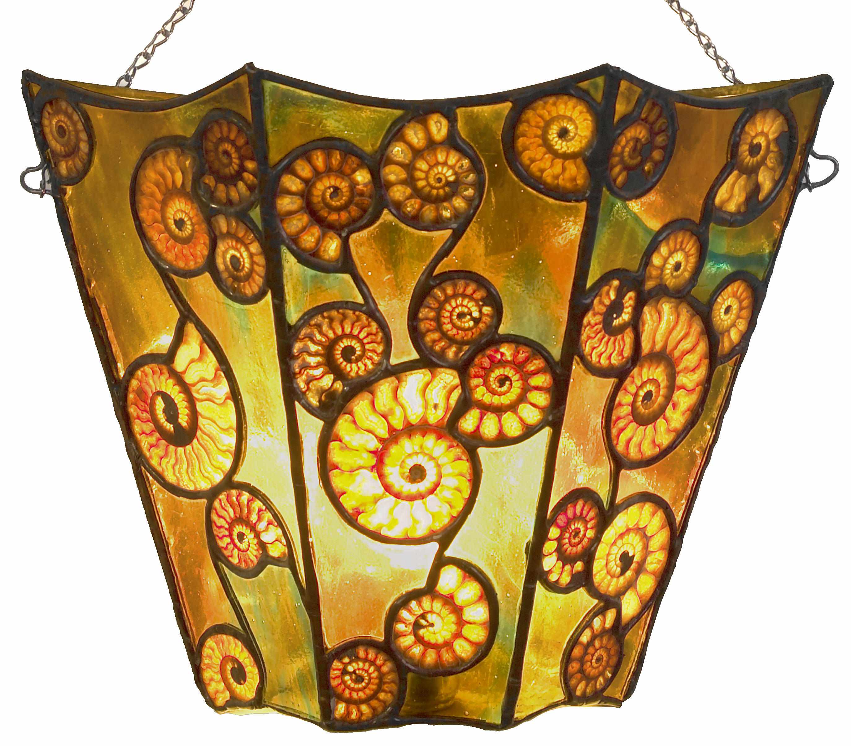 Appraisal: Ammonite and Stained Glass Illuminated Wall Sconce MadagascarBy Konstantine SoyferNumerous