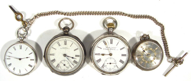 Appraisal: Four assorted gentlemens silver pocket watches