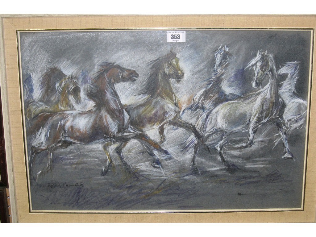 Appraisal: ROBIN MILLER Pastel 'Wild Horses' signed