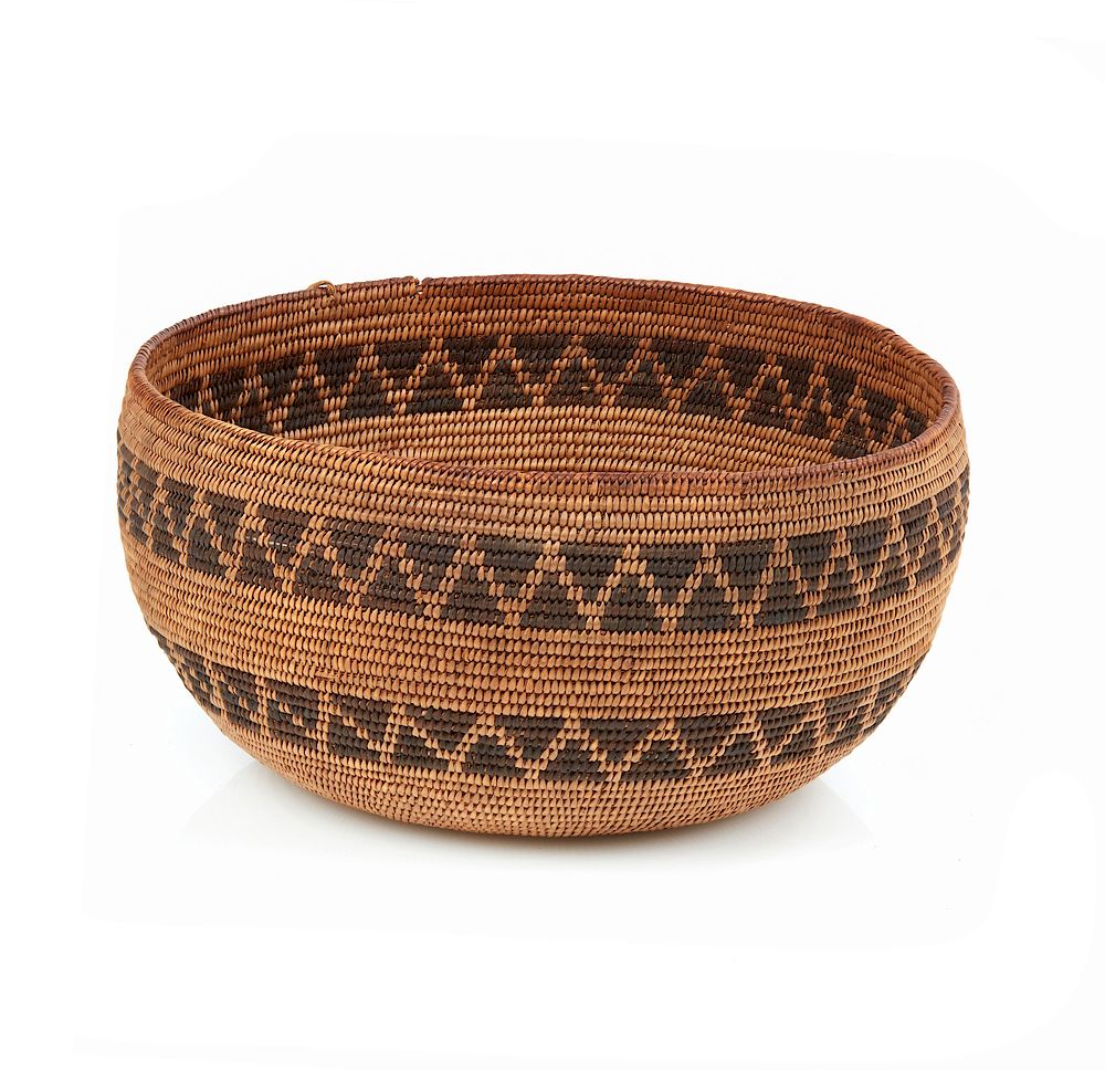 Appraisal: Paiute Basket Paiute basket decorated with two horizontal bands Dimensions