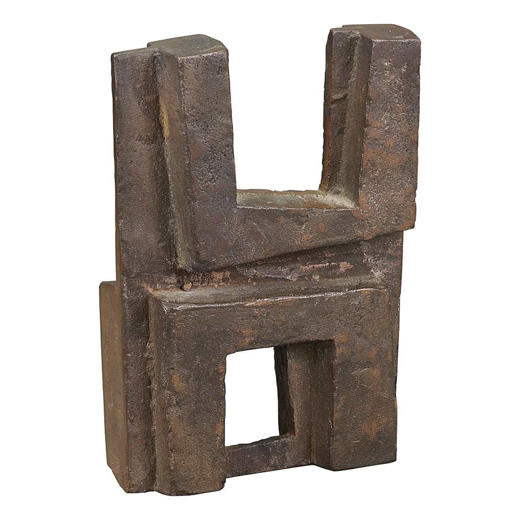 Appraisal: Robert Adams British - Rectangular Bronze Form No circa Stamped