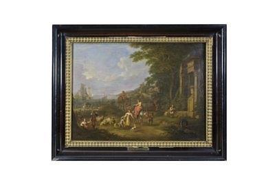 Appraisal: circle of Jan Peter BredaelScene with Peasants Animals and Ships