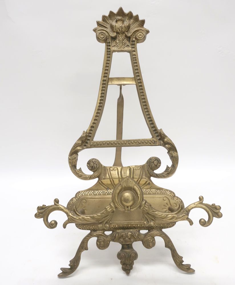 Appraisal: Gilt Bronze Table Easel in Louis XV Style x Litchfield