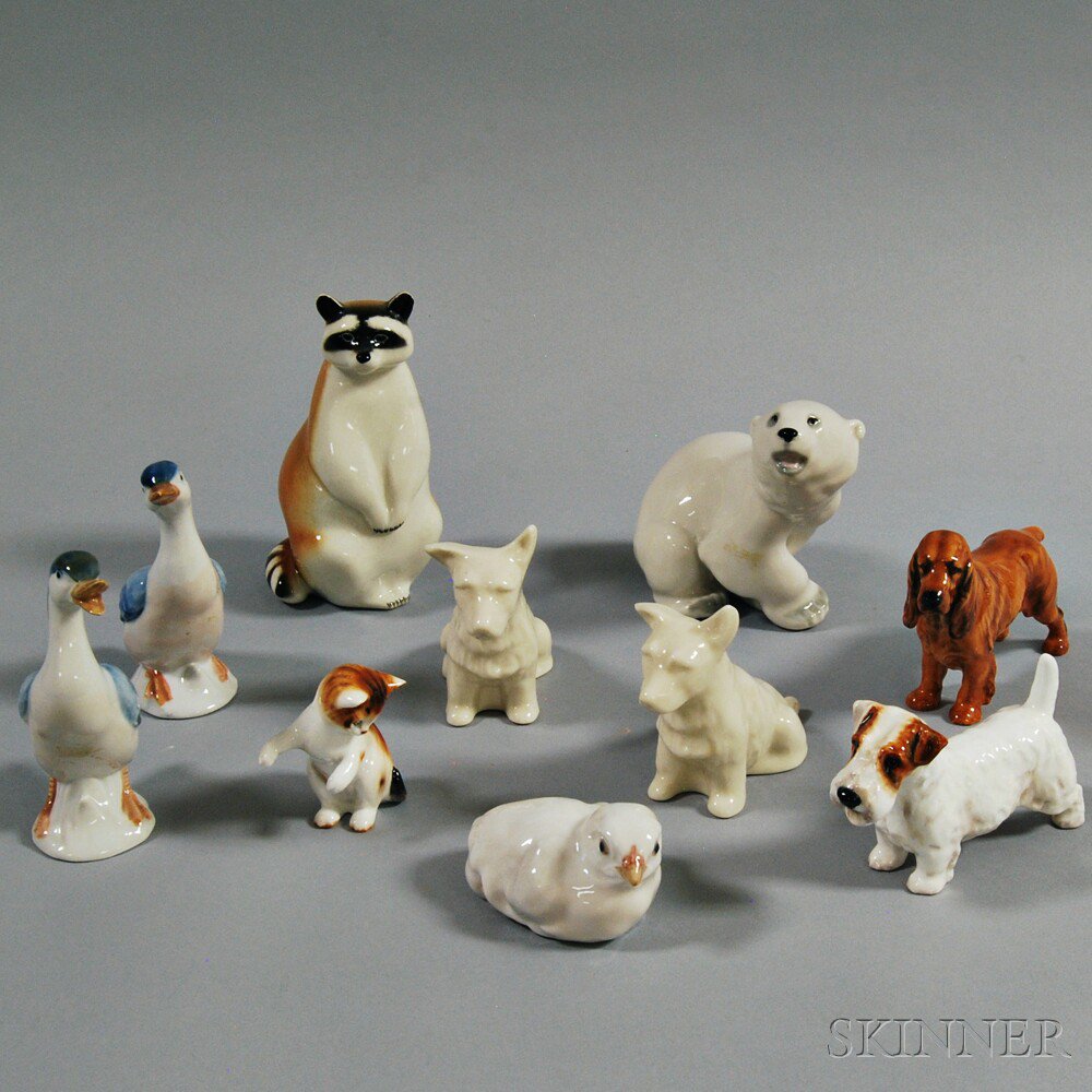 Appraisal: Ten Porcelain Animal Figures a Royal Doulton terrier a spaniel