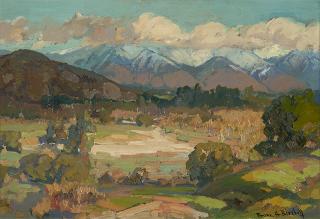 Appraisal: Franz A Bischoff San Gabriel Valley - snow-capped mountains signed