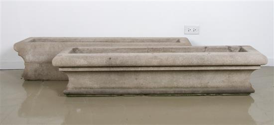 Appraisal: A Pair of Concrete Jardinieres Width inches