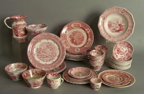 Appraisal: Group of red Staffordshire tableware th c Provenance The Estate