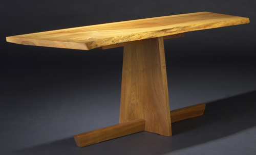 Appraisal: GEORGE NAKASHIMA Greenrock table in walnut Provenance available Signed George