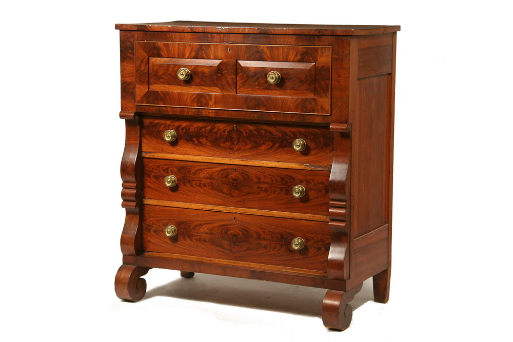 Appraisal: EMPIRE MAHOGANY BUTLER'S DESK - Period Butler's Desk in flame