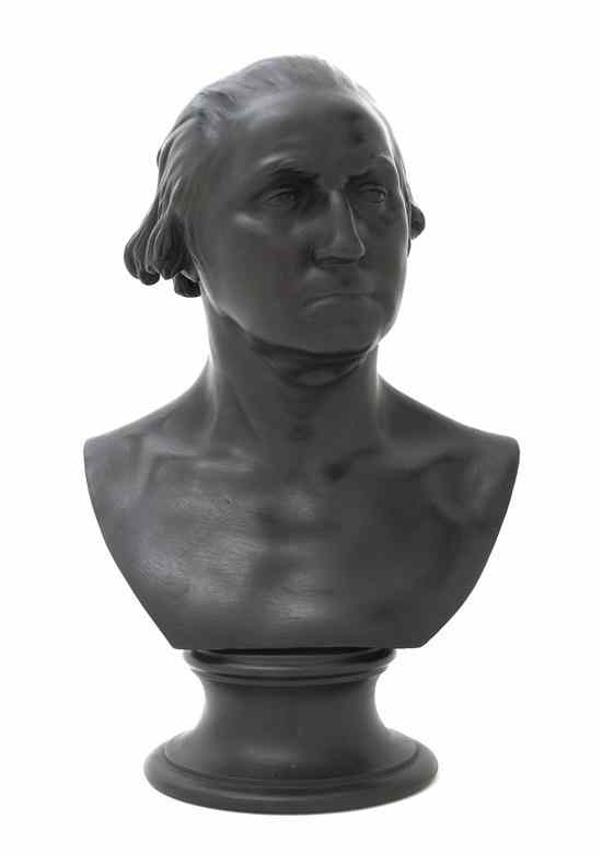 Appraisal: A Wedgwood Basalt Bust depicting George Washington stamped Wedgwood Made