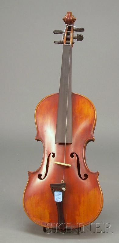 Appraisal: German Violin c unlabeled length of two-piece back in mm