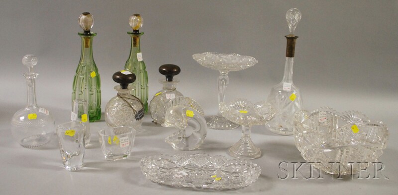 Appraisal: Fourteen Mostly Colorless Cut Glass Table Items including two compotes