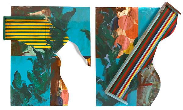 Appraisal: Jay C Phillips American - A Pool Painting diptych titled