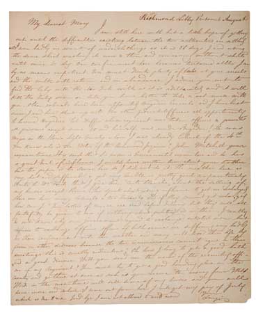 Appraisal: LETTERS FROM THE NOTORIOUS LIBBY PRISON CIVIL WAR--NEW YORK Cesnola