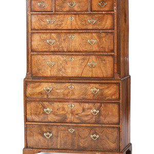 Appraisal: A George I Walnut Chest on Chest Early th Century