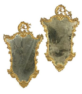 Appraisal: A pair of late th century giltwood and gesso wall