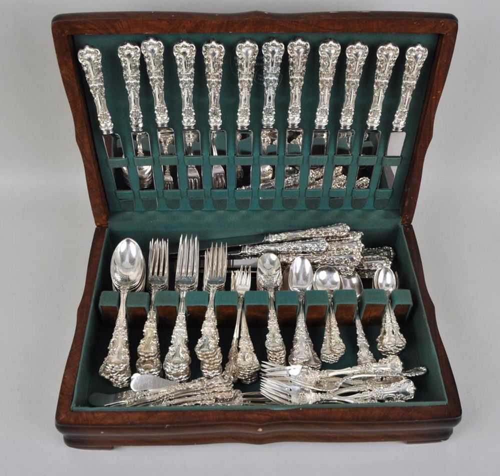 Appraisal: International Sterling Flatware Service For in the Avalon pattern comprising