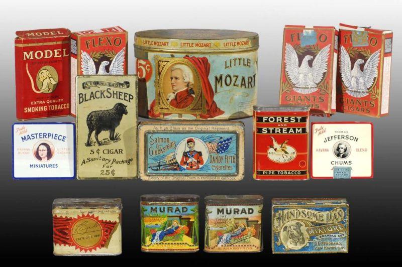 Appraisal: Lot of Misc Tobacco Tins Cigar Packs Description Includes Handsome