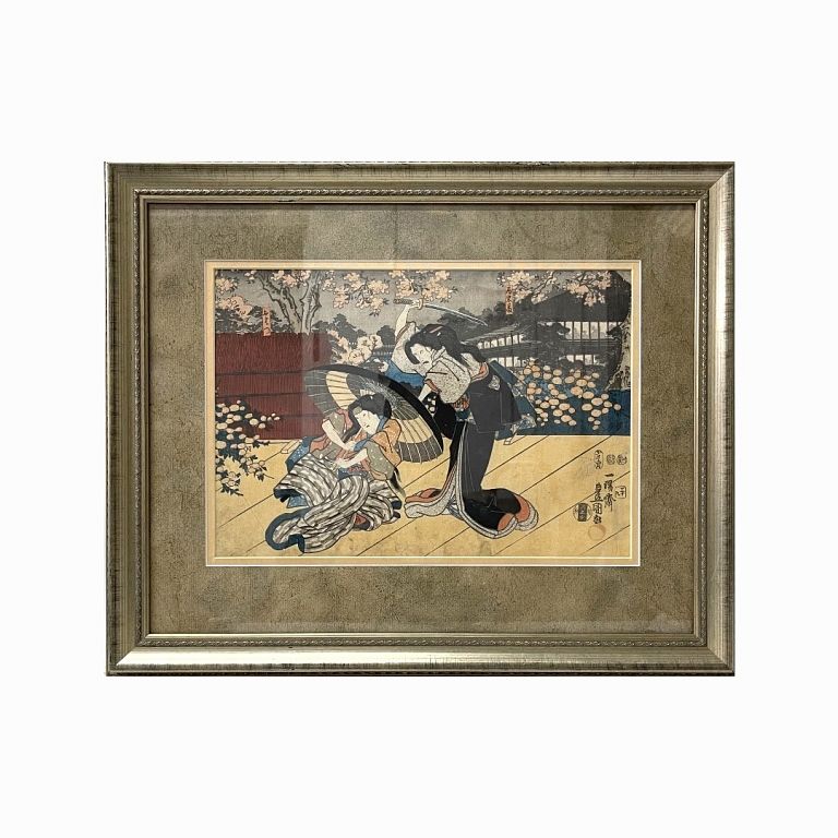 Appraisal: Utagawa Kunisada Japan - Work on paper depicting a traditional