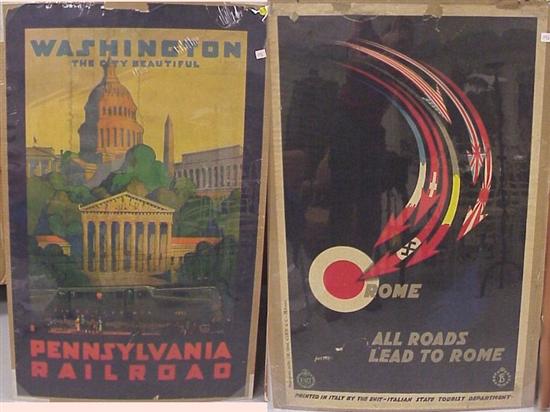 Appraisal: Original ca s Pennsylvania Railroad Washington DC poster illustrated by