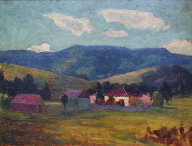 Appraisal: Roland Wakelin - Farmhouse oil on panel signed 'R Wakelin'