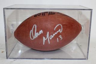 Appraisal: Dan Marino signed football in case Dan Marino signed football